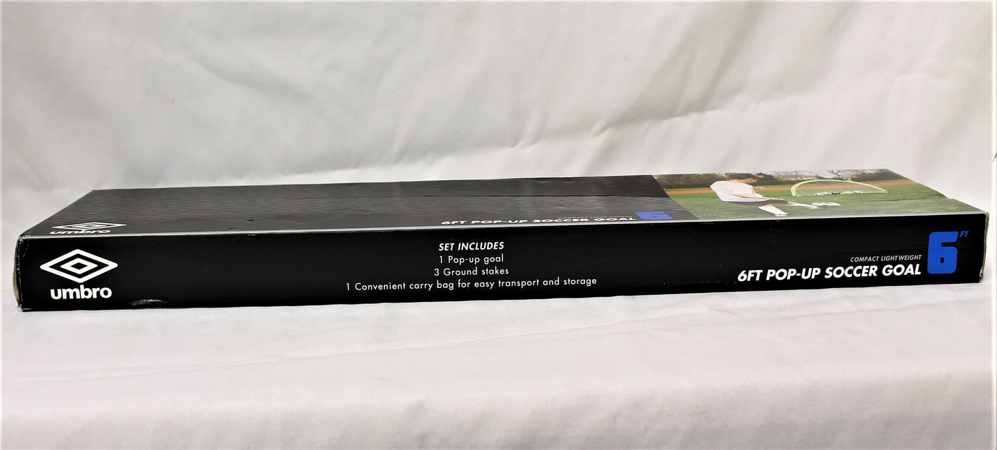 Pop-Up 6 Ft Soccer Goal Net, Portable, Green, Zipper Carrying Bag