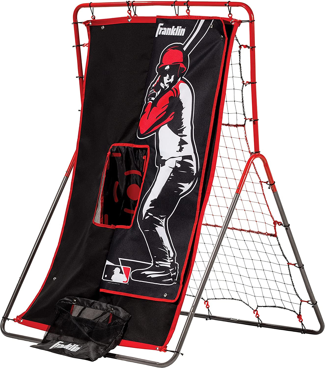 Baseball Pitching Target and Rebounder Net - 2-In-1 Switch Hitter Pitch Trainer