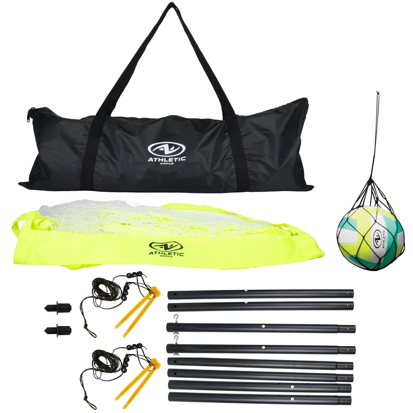 Outdoor Volleyball and Net Set with Ball and Pump