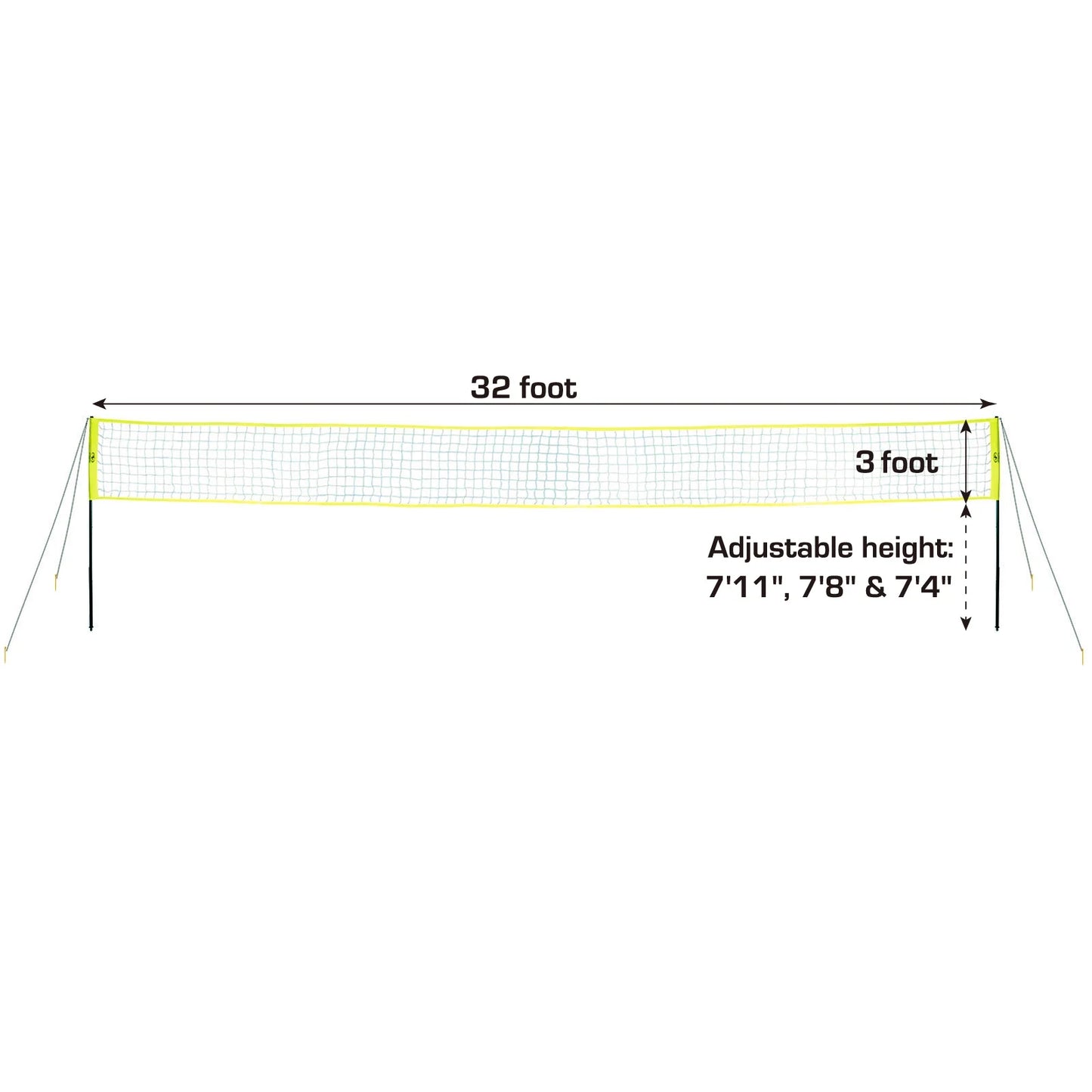 Outdoor Volleyball and Net Set with Ball and Pump