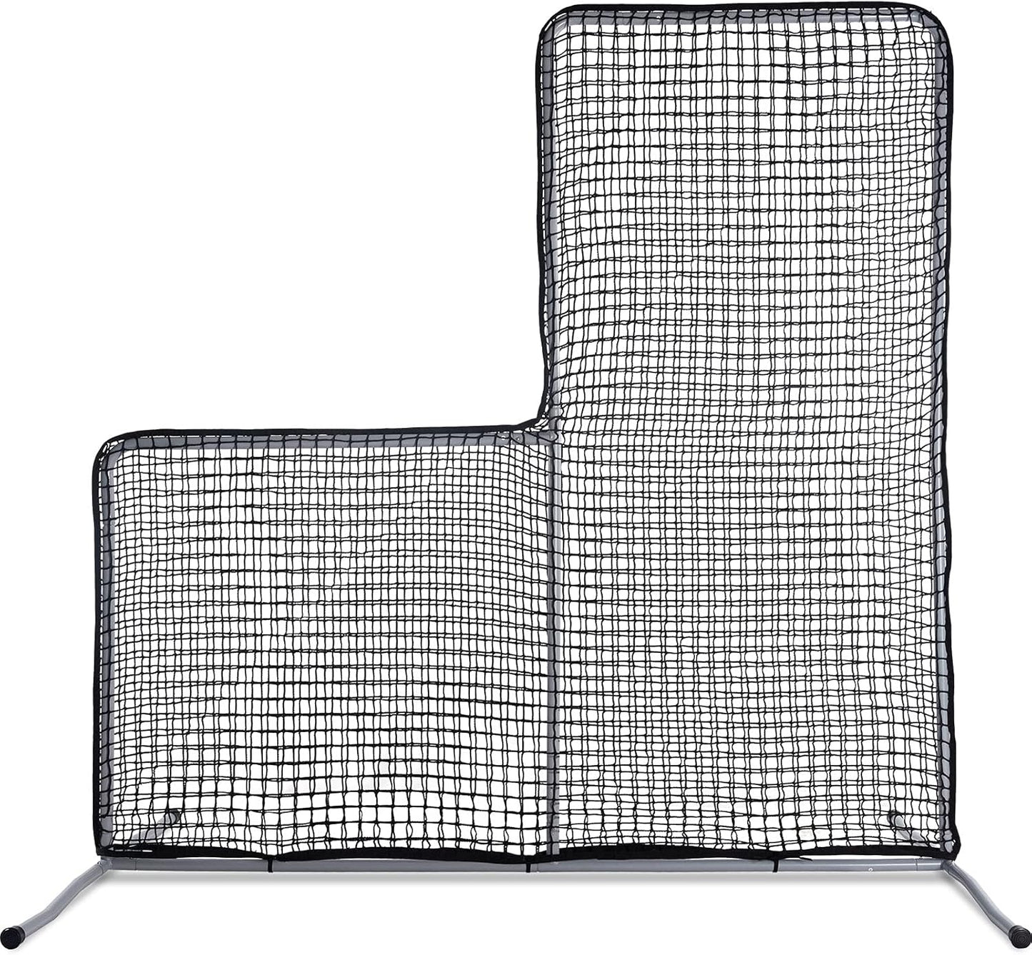 L Screen Baseball Pitching Protective Screen, 7X7FT Baseball Softball Pitcher Safety Protective L Screen (Black Net).