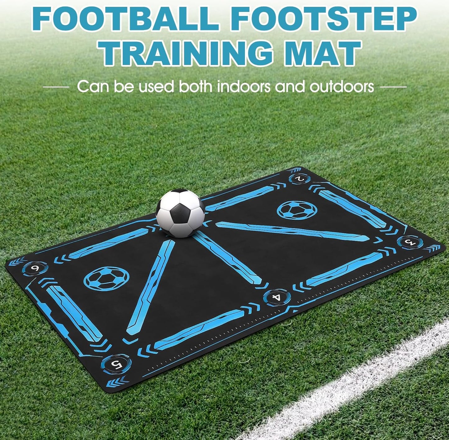 Soccer Training Mat, Football Footstep Training Mat, Agility Footstep Training Equipment for All Levels and Ages to Improve Speed, Good Gift for Football Lover