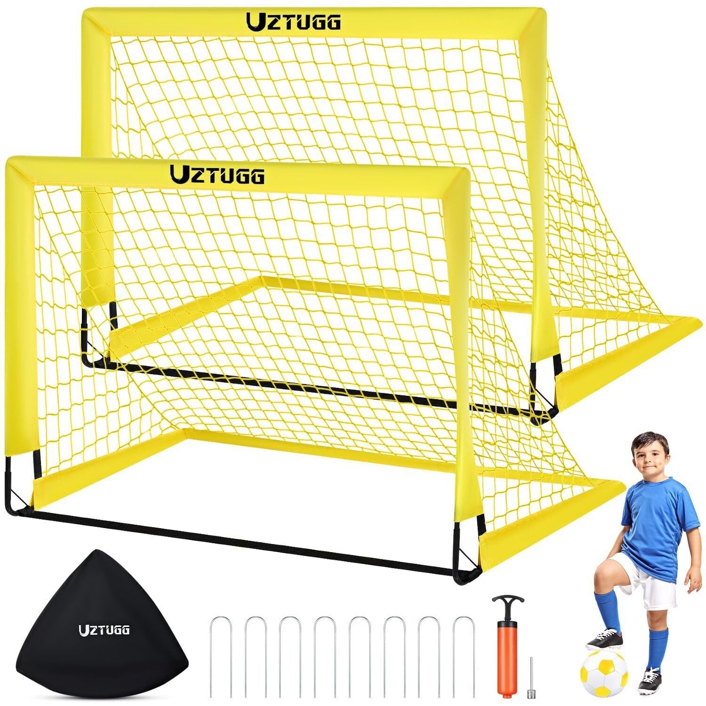 Soccer Goals for Backyard, Soccer Goal, 2 Pack 4' X 3' Soccer Goal Training E...