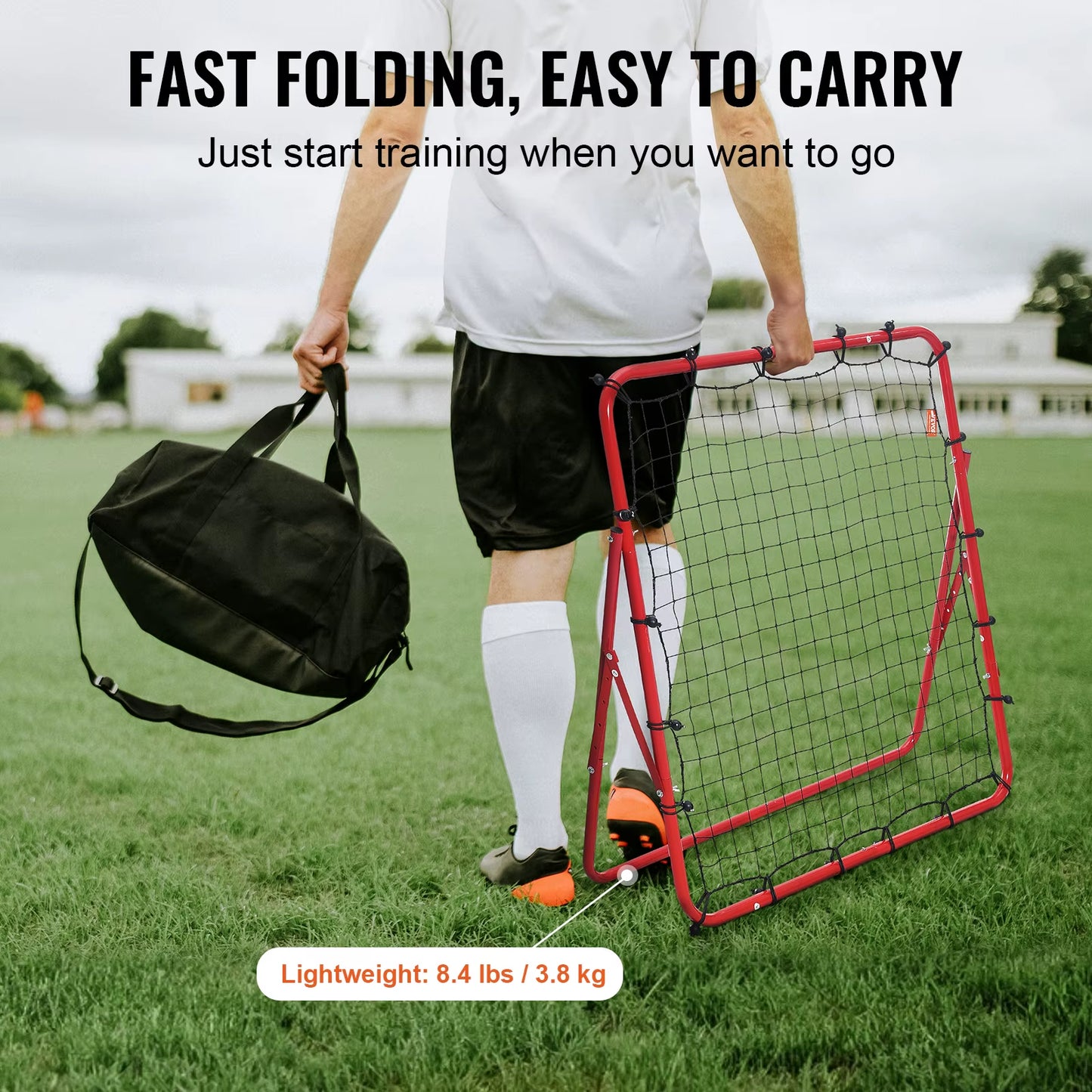 Soccer Rebounder Rebound Net Portable Football Training Gifts Adjustable Angles Goal Net Aids & Equipment Easy Set Up