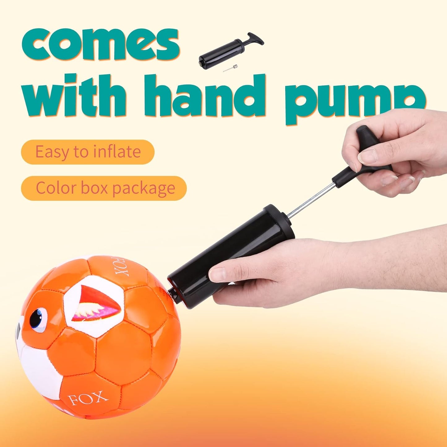 Toddlers Soccer Ball with Pump, Small Soccer Ball Size 2 for Toddlers, Indoor Outdoor Backyard Lawn Game, Ideal Gift for Operation Christmas Child Shoe Box