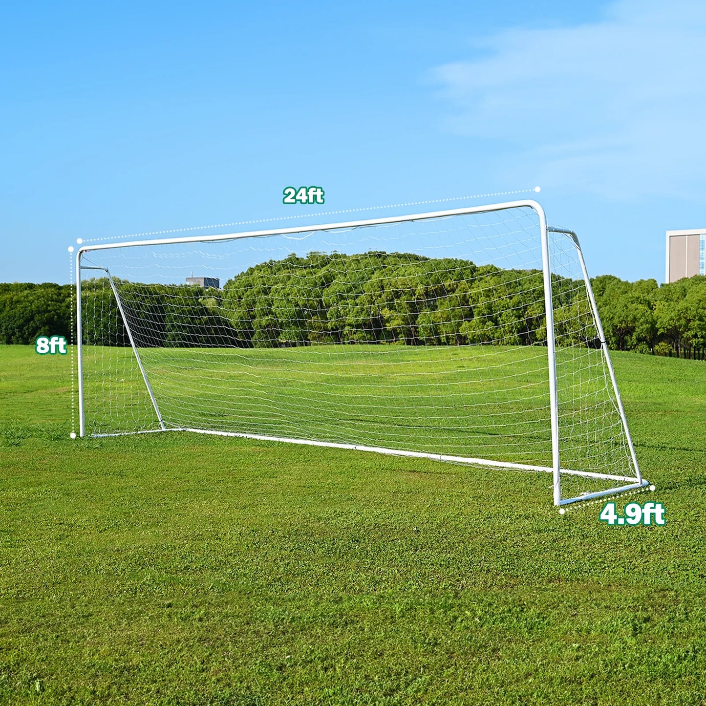 Steel Soccer Goal, 24' X 8' for Backyard, Portable Professional Training Goal, 1.97” Frame