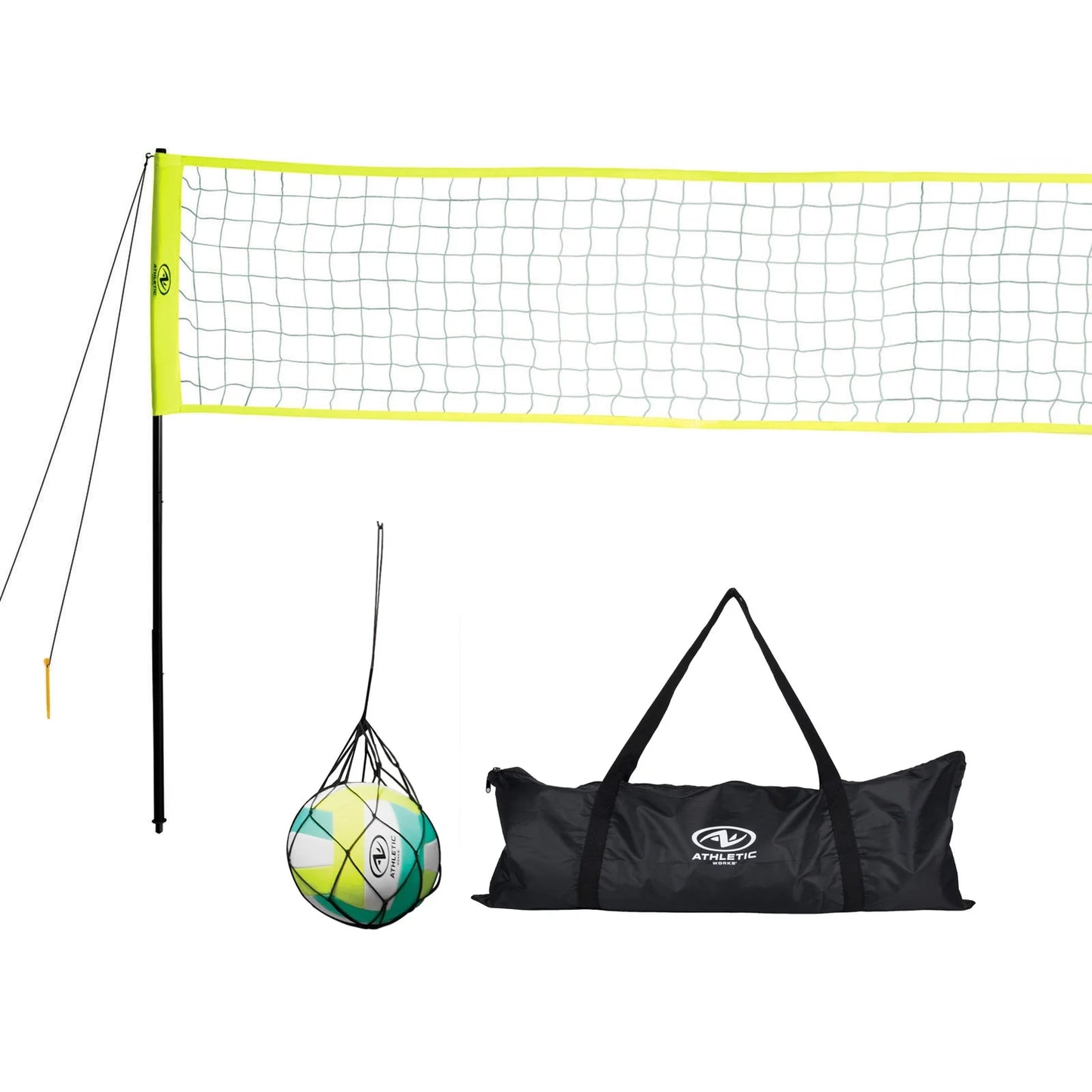 Outdoor Volleyball and Net Set with Ball and Pump