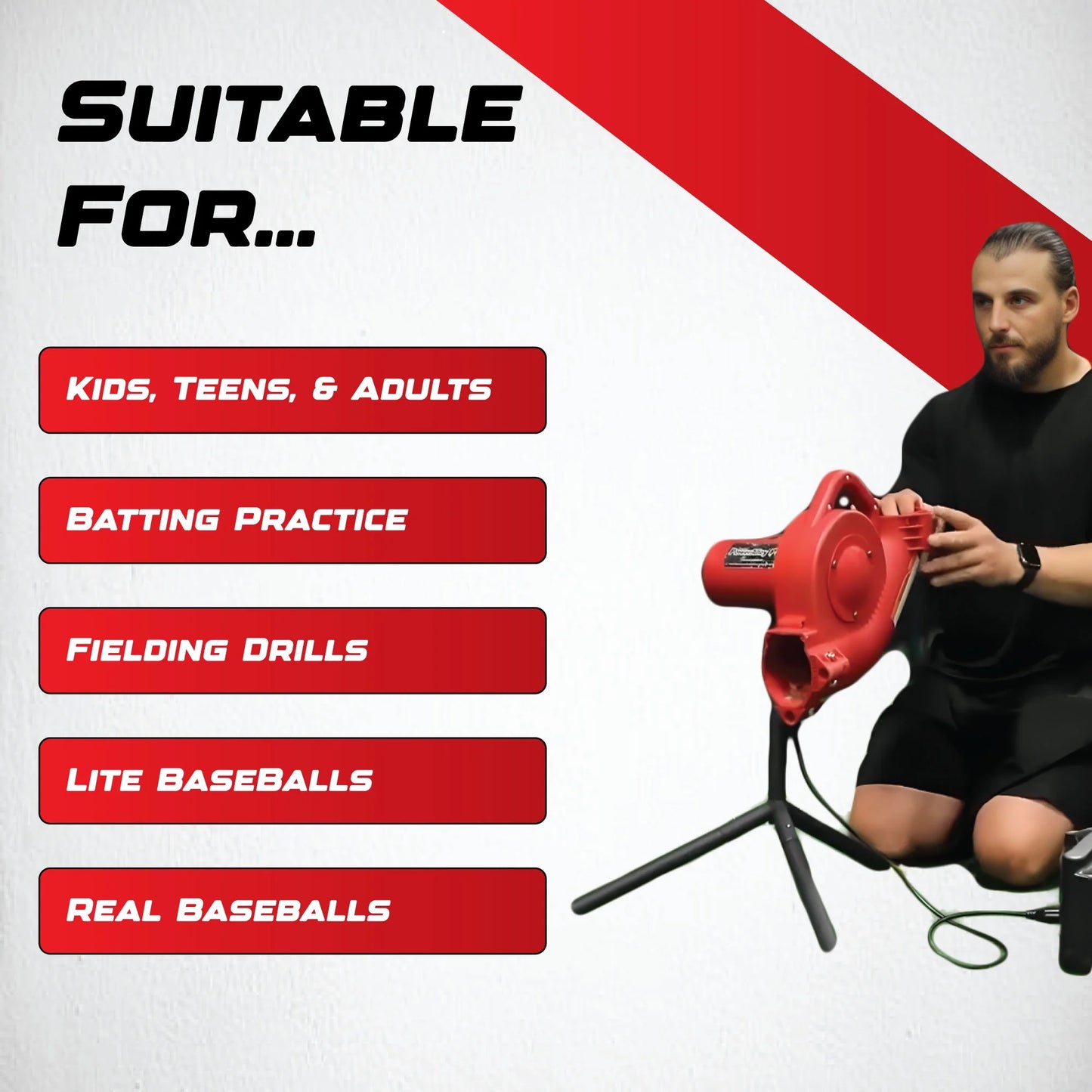 Trend Sports Base Hit Real Pitching Machine