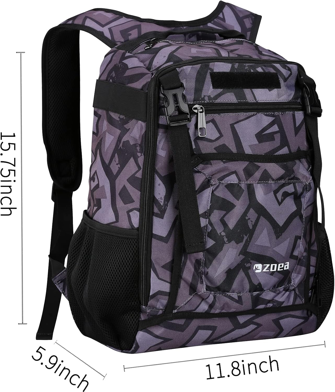 Youth Baseball Bat Bag Backpack, T-Ball & Softball Equipment & Gear for Youth, Large Capacity Holds 2 Bats, Helmet, Gloves, Cleats, Helmet Holder and Includes Fence Hook