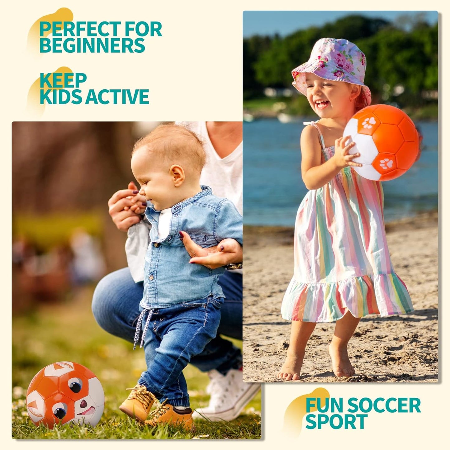 Toddlers Soccer Ball with Pump, Small Soccer Ball Size 2 for Toddlers, Indoor Outdoor Backyard Lawn Game, Ideal Gift for Operation Christmas Child Shoe Box