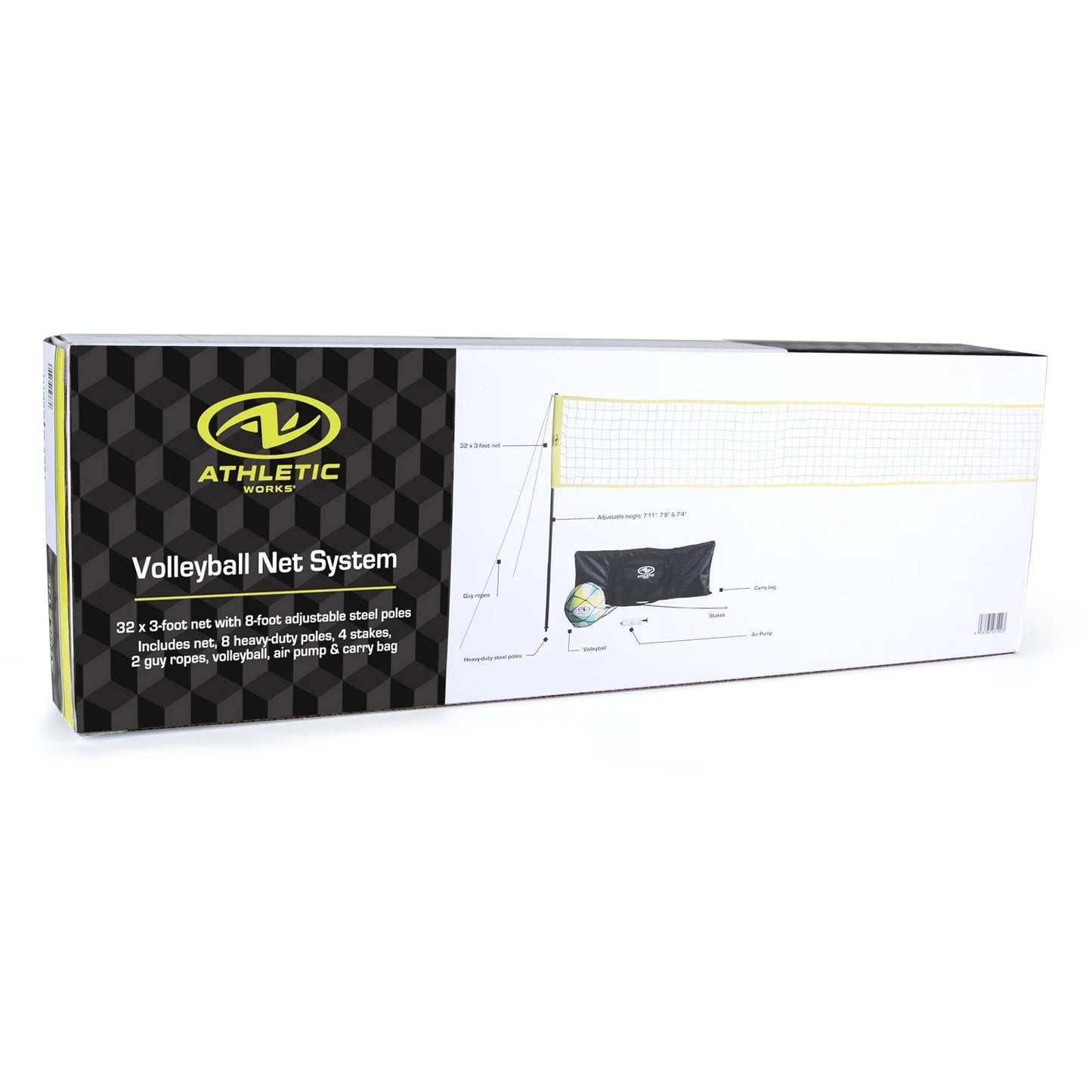 Outdoor Volleyball and Net Set with Ball and Pump