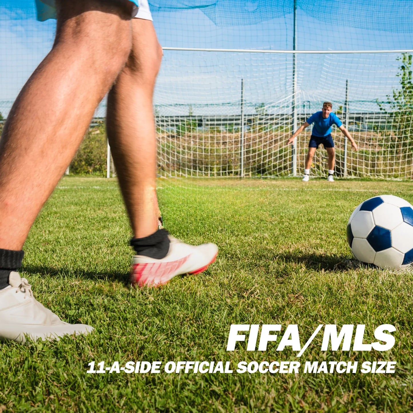 Steel Soccer Goal, 24' X 8' for Backyard, Portable Professional Training Goal, 1.97” Frame