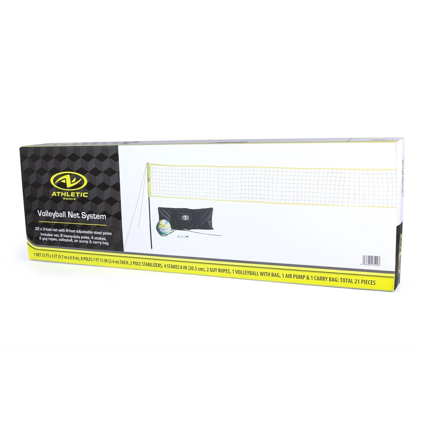 Outdoor Volleyball and Net Set with Ball and Pump