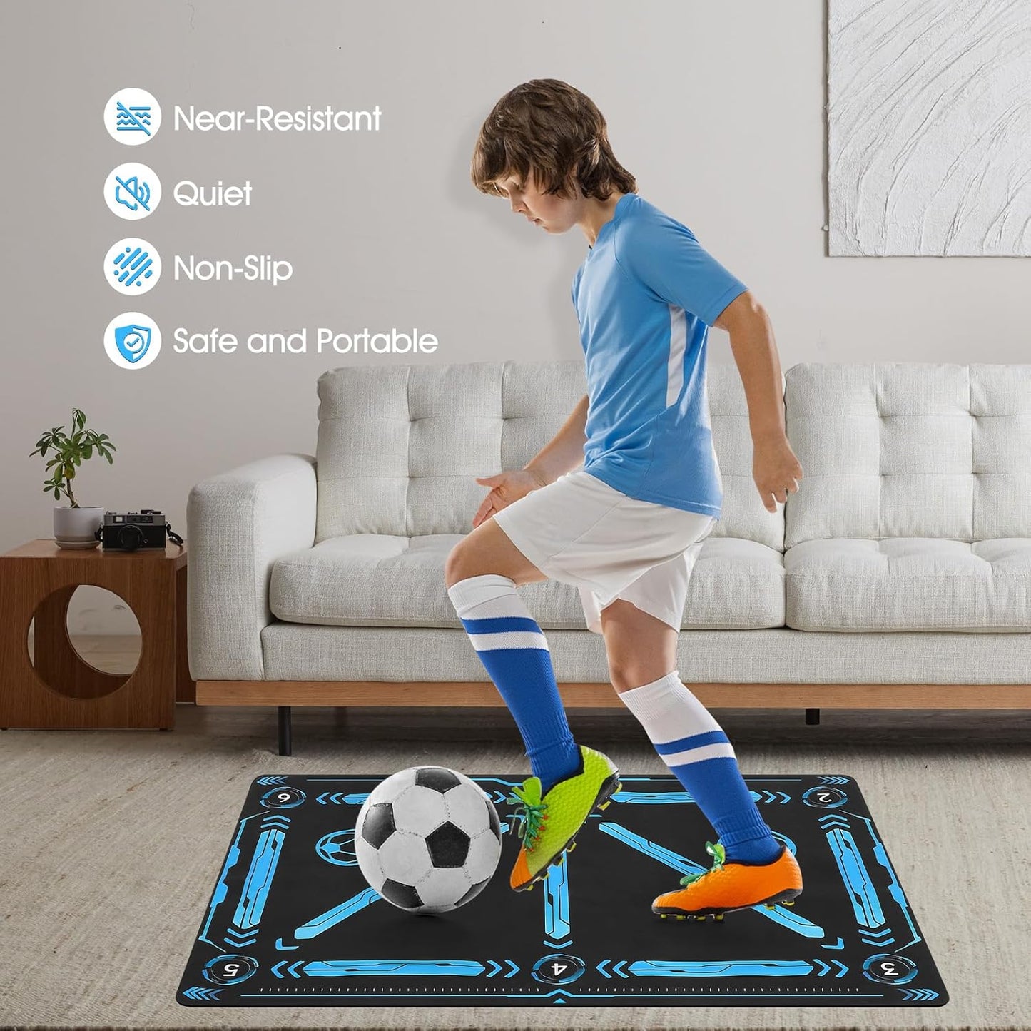 Soccer Training Mat, Football Footstep Training Mat, Agility Footstep Training Equipment for All Levels and Ages to Improve Speed, Good Gift for Football Lover
