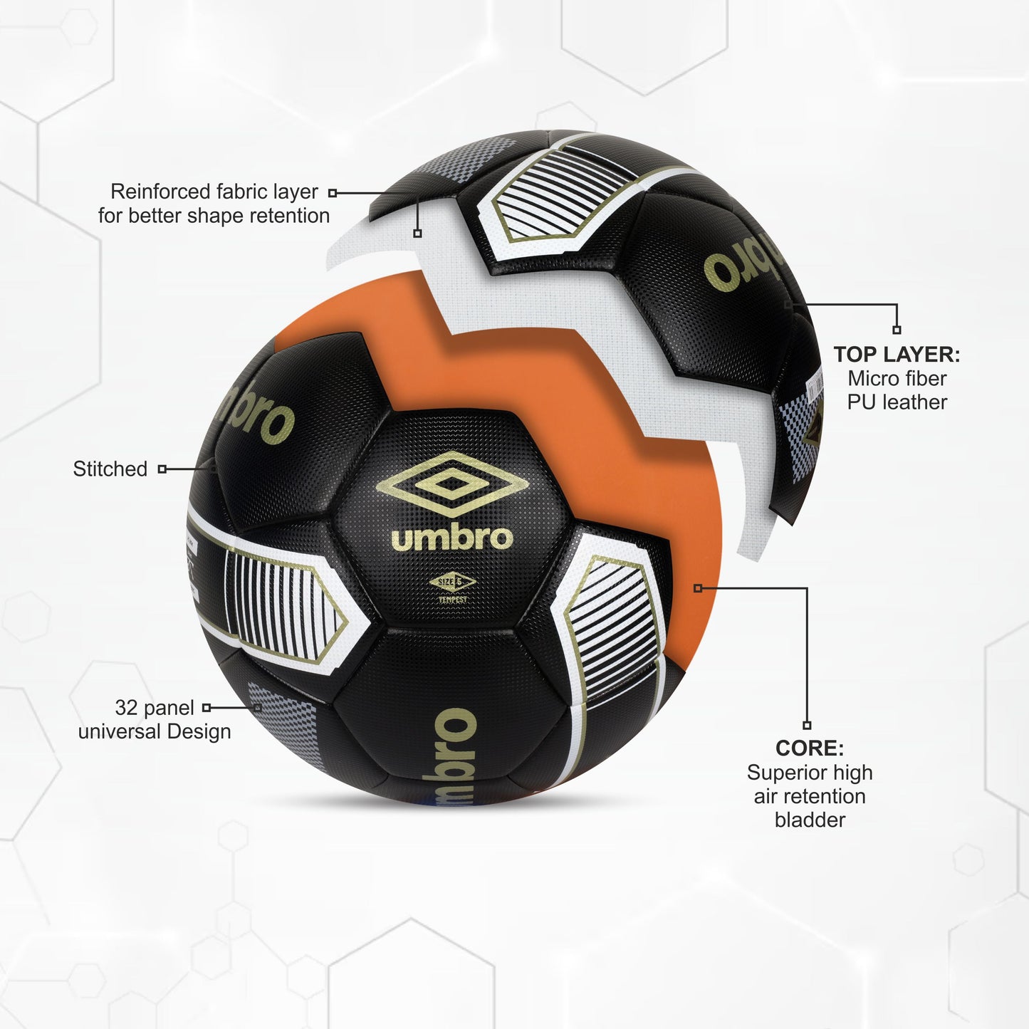 (2 Pack) NFHS Match Certified Tempest Soccer Ball, Size 5