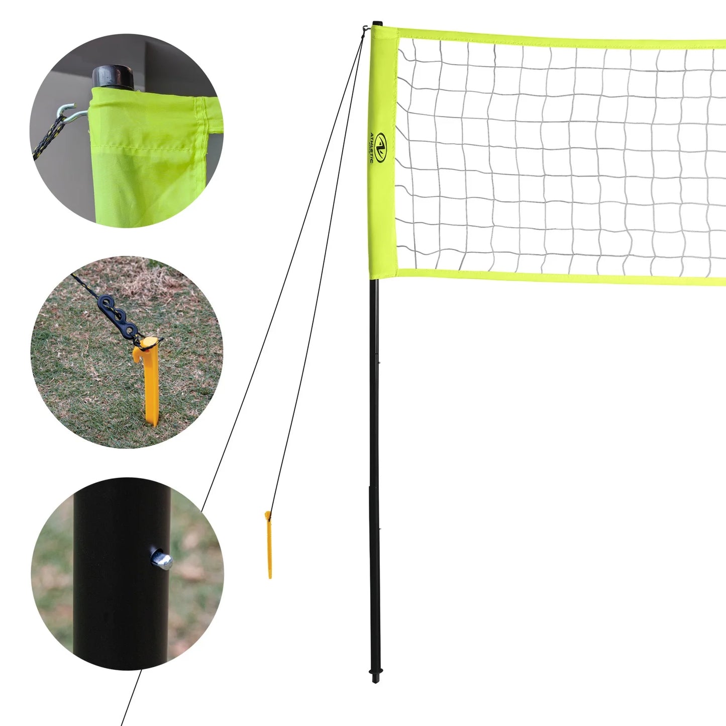 Outdoor Volleyball and Net Set with Ball and Pump