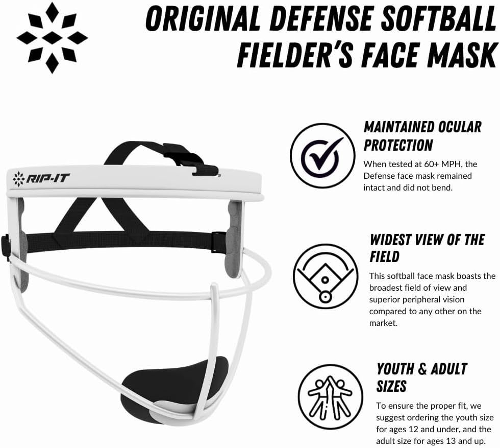 Original Defense Softball Face Mask | Lightweight Protective Softball Fielder'S Mask