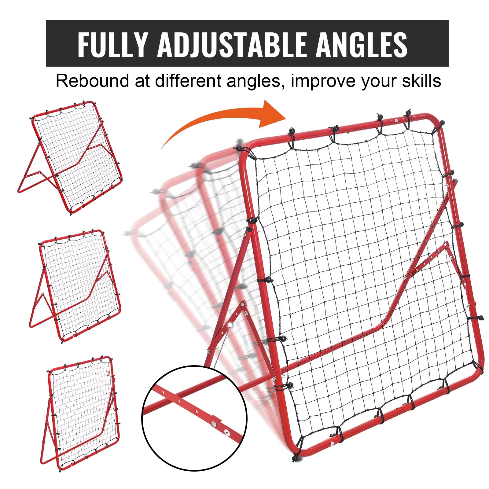 Soccer Rebounder Rebound Net Portable Football Training Gifts Adjustable Angles Goal Net Aids & Equipment Easy Set Up