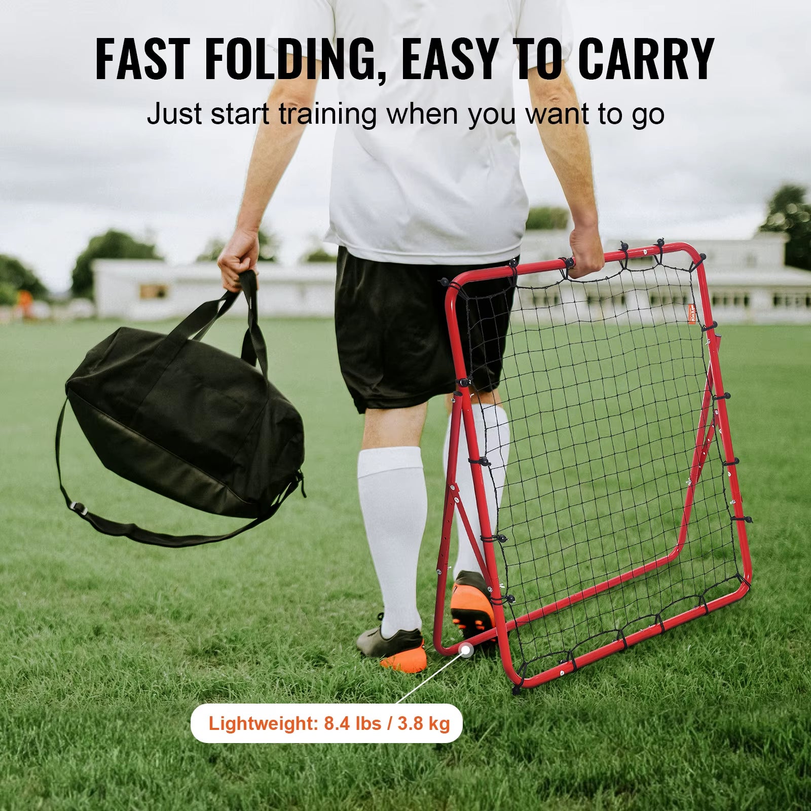 Soccer Rebounder Rebound Net Portable Football Training Gifts Adjustable Angles Goal Net Aids & Equipment Easy Set Up