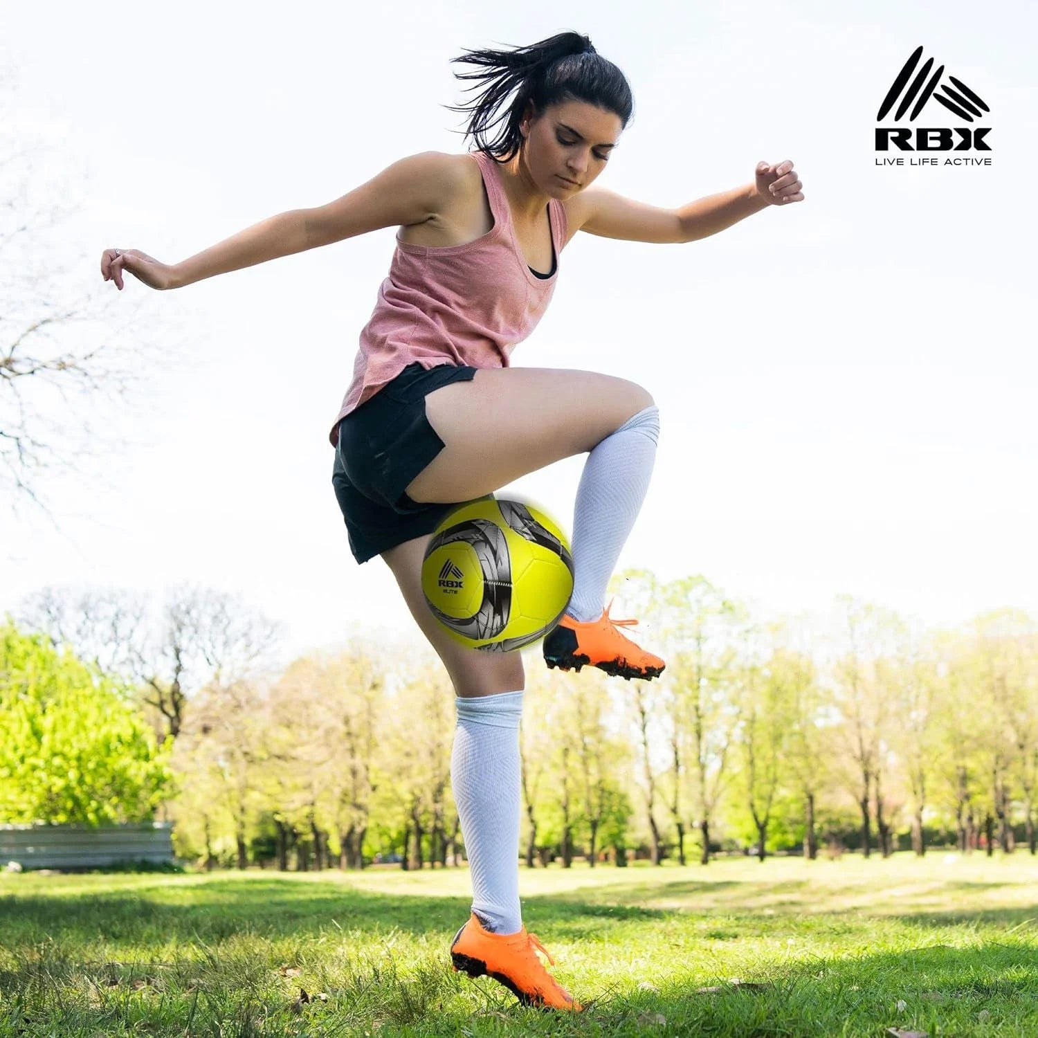 Size 5 Soccer Ball: 32-Panel with Pump, Rubber Bladder, High-Contrast Graphics Adults & Kids